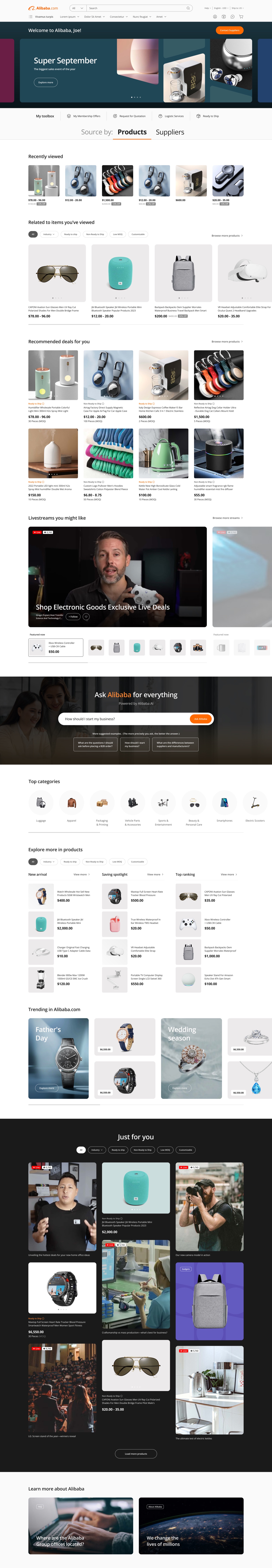 Homepage Logged In