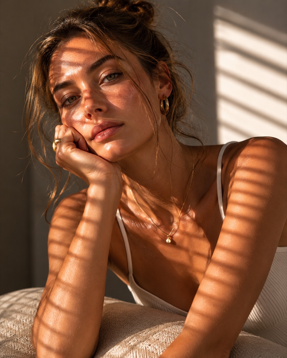 Editorial campaign — Allē consumer app in warm gold light